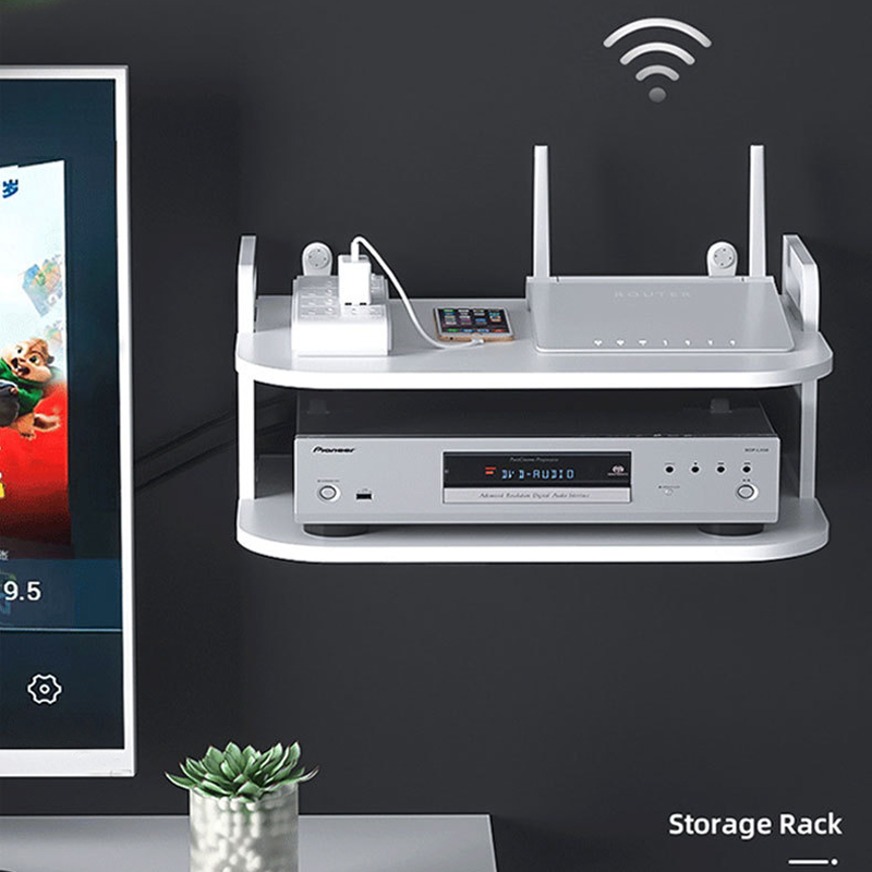 Desk Room Setup - Wandmontage Router Kabel Organizer Plank Geventileerd
