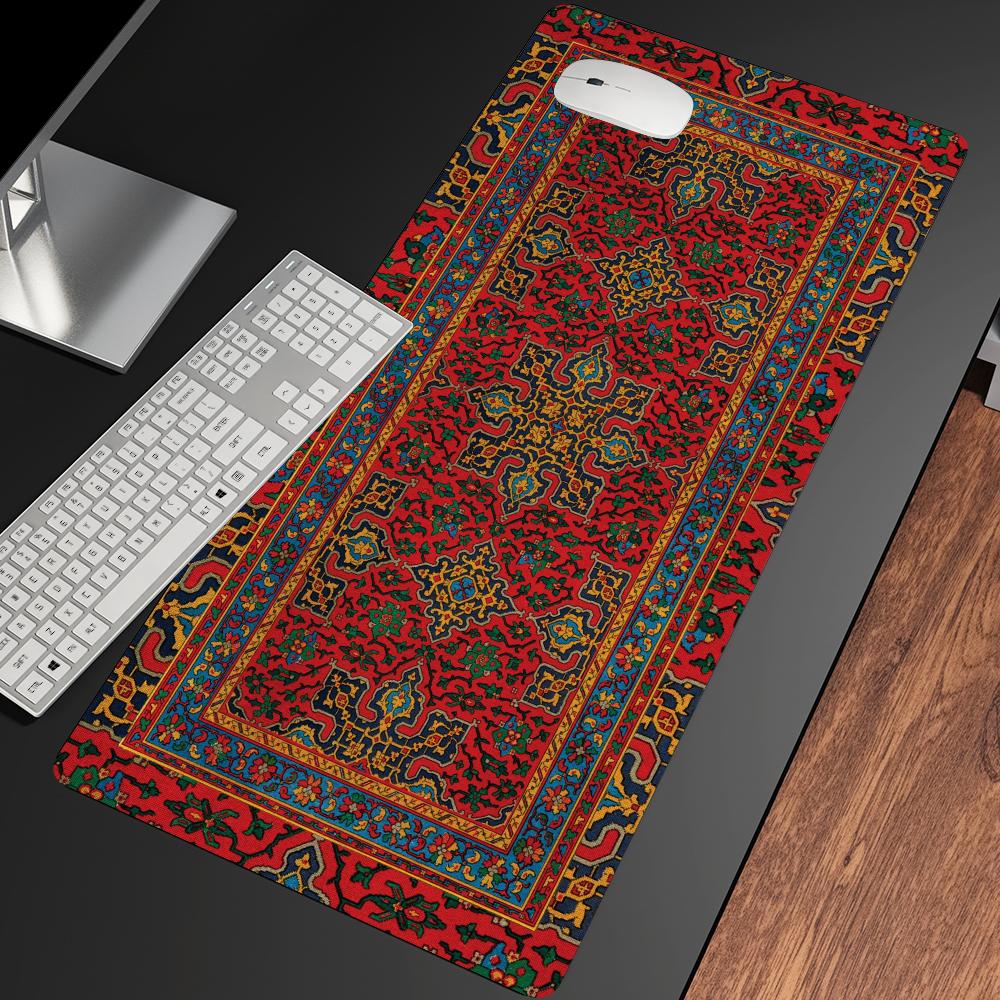 Desk Setup Red - Perzisch tapijt, rood muismat, snelle bureauaccessoires,
