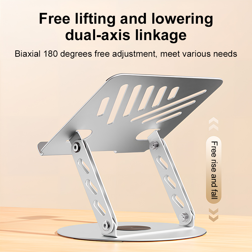 Desk Setup Riser - 360 ° Roterende laptopstandaard Verstelbare opvouwbare
