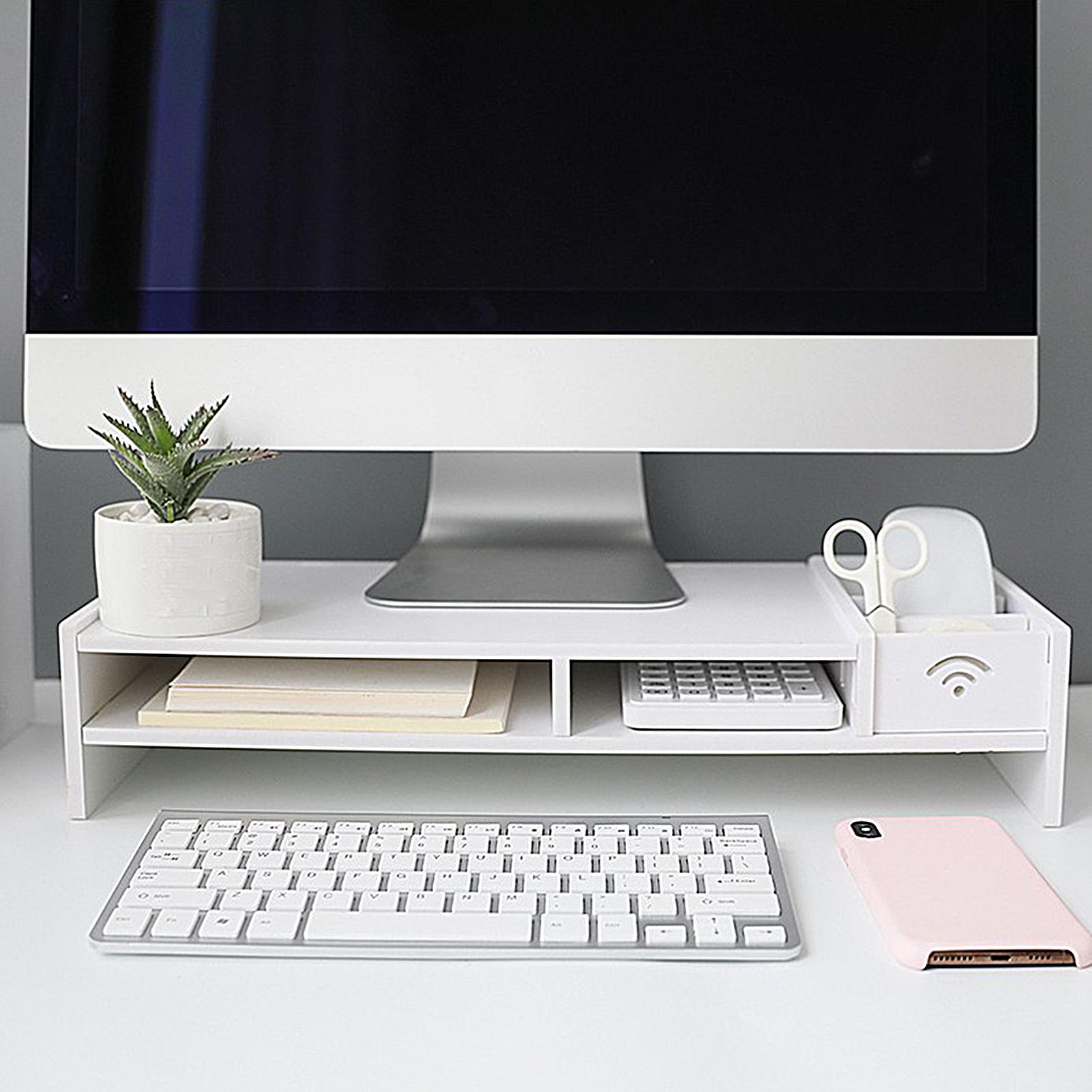Desk Setup Riser - Kantoororganisatie Monitor Riser 3-laags bureau-organizer Plank
