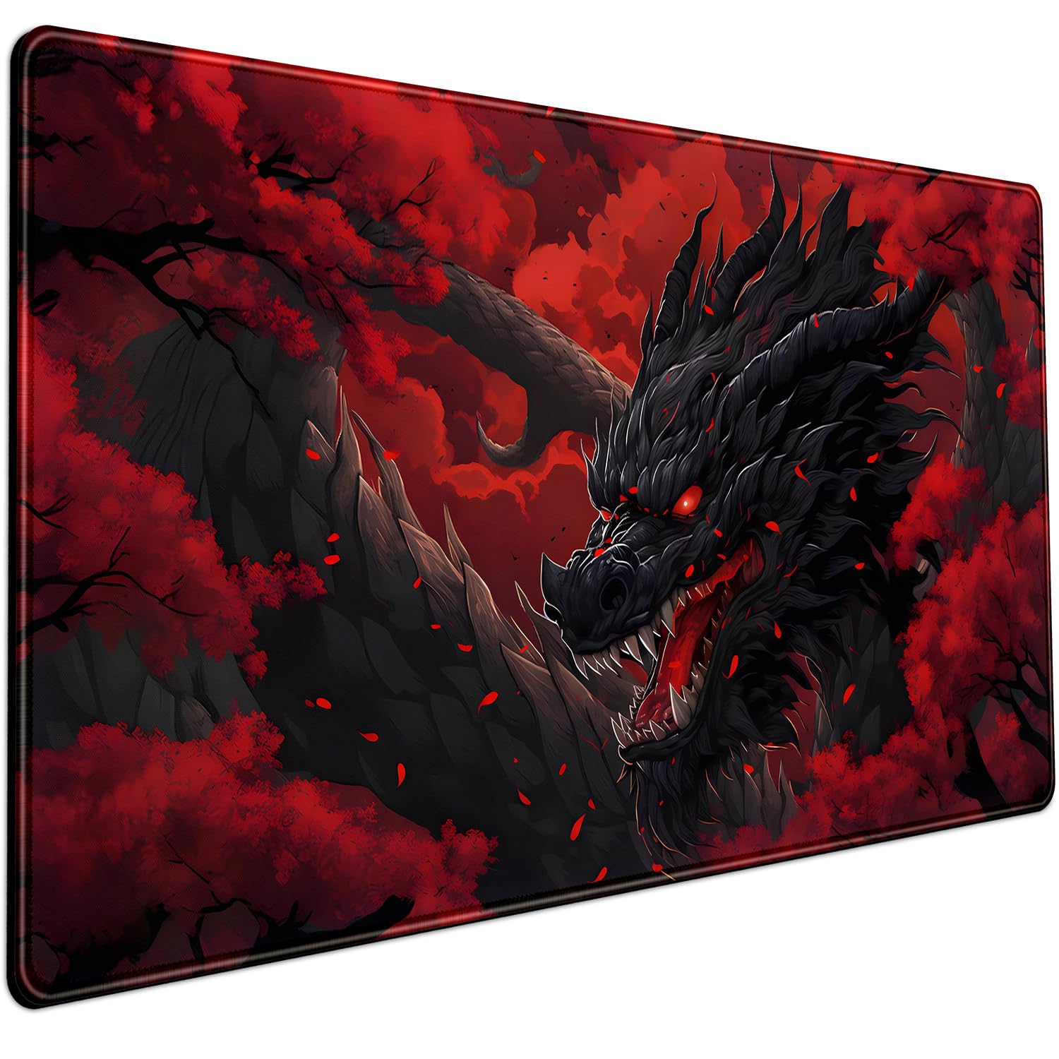 Desk Setup Red - Enorme Draak Grote Muismat Coole Rood-Zwarte