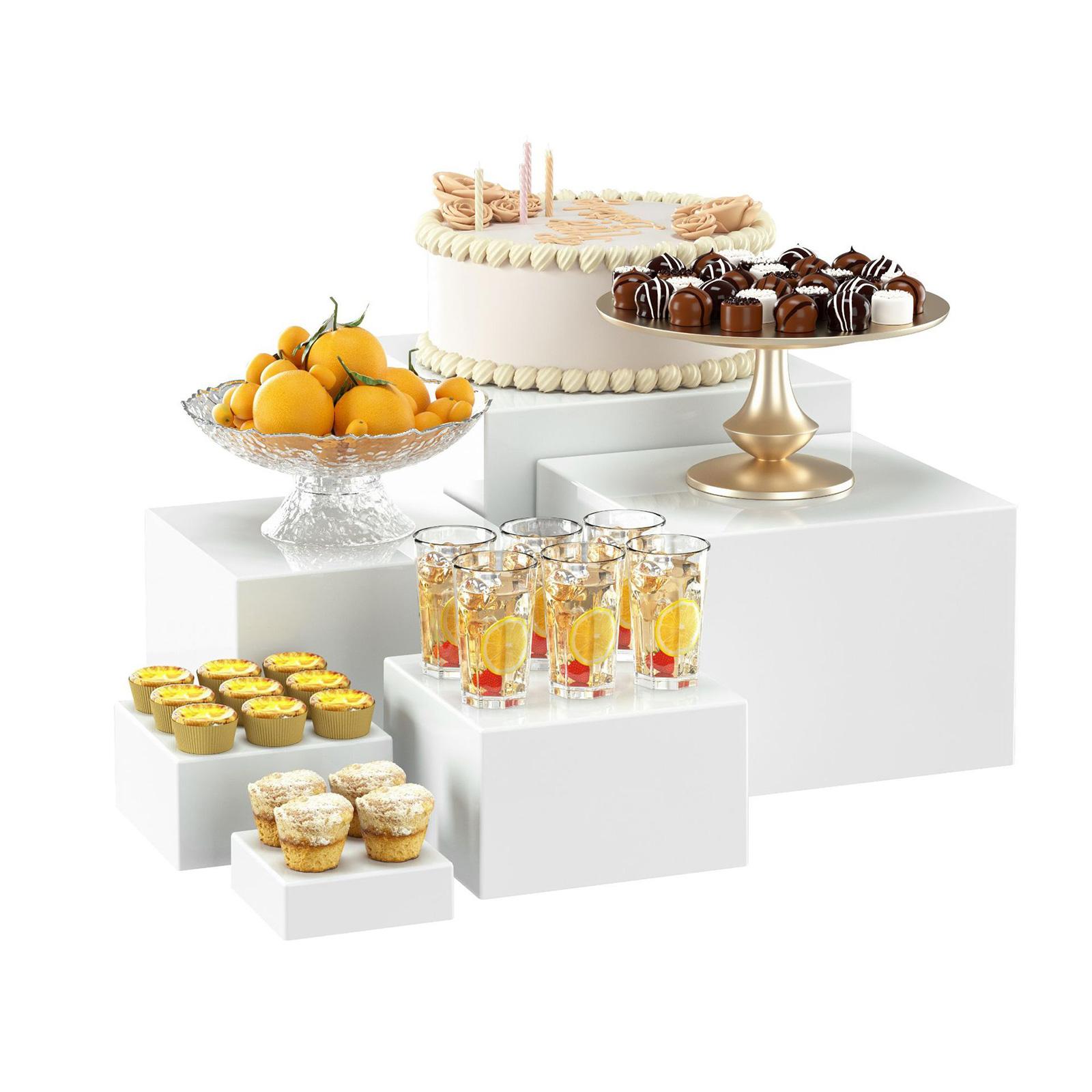 Desk Setup Riser - 6x acryl buffetverhoger desserttafel display set