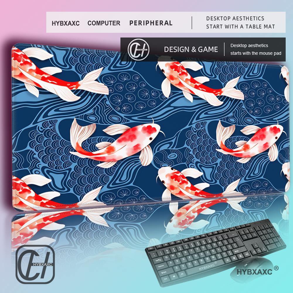 Desk Setup Red - HYBXAXC Japanse Koi Fish bureaumat, gaming-muismat