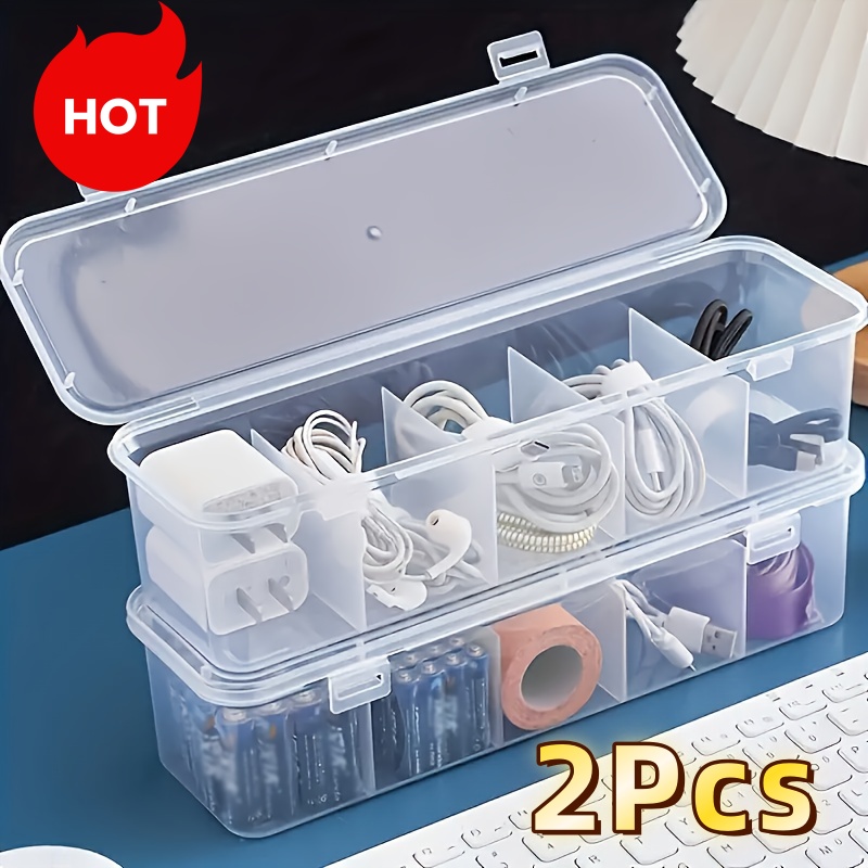 Desk Setup Organizer - 2 stuks grote kabelmanagementbox met deksel,