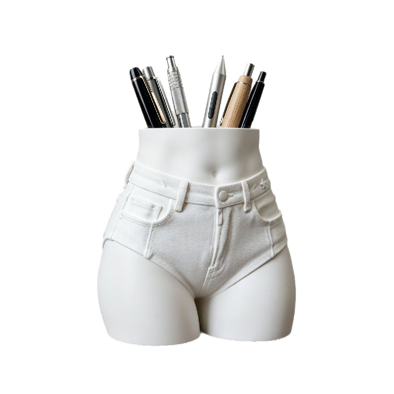 Desk Setup Organizer - Grappige denim shorts, bilvormige penhouder, massief