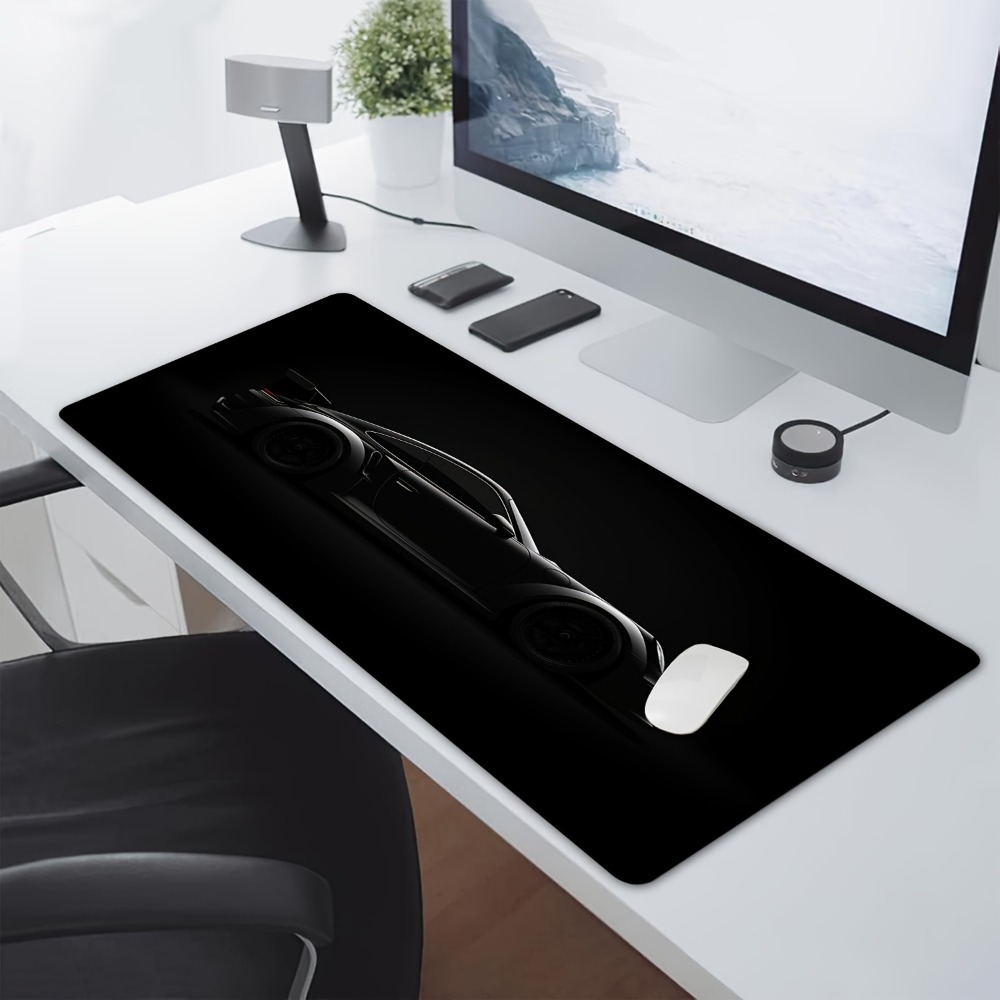 Desk Setup Simple - Geslepen zwarte gaming-muismat - Racing Design