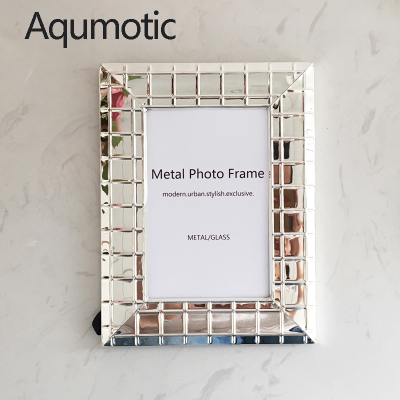 Desk Setup Simple - Aqumotic Nordic Iron Fotolijst Eenvoudige Zilveren