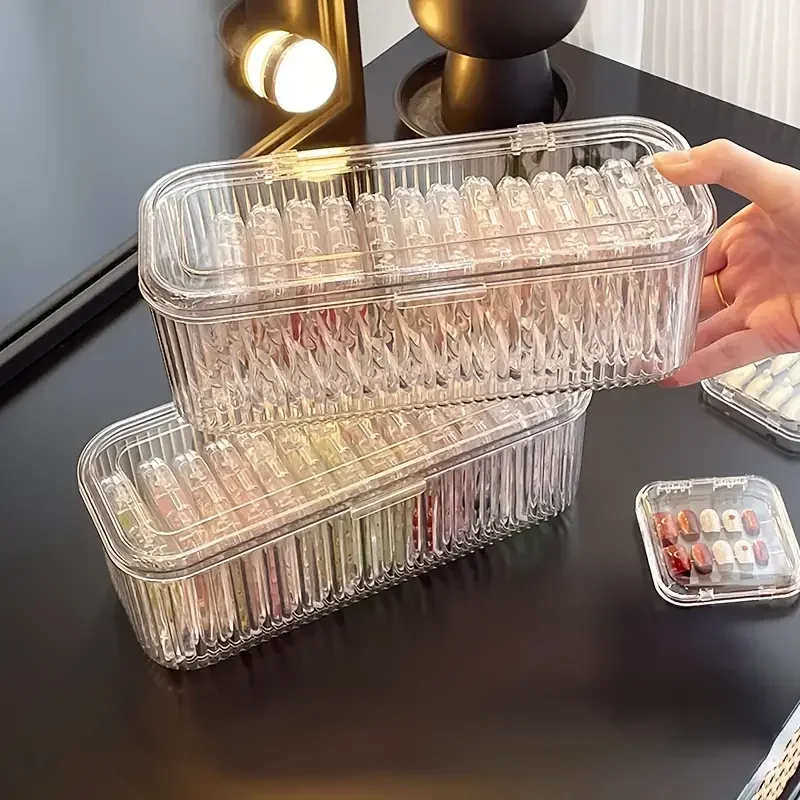 Desk Setup Tips - Opbergdoos Cosmetische opbergdoos Transparante streep Rechthoekige
