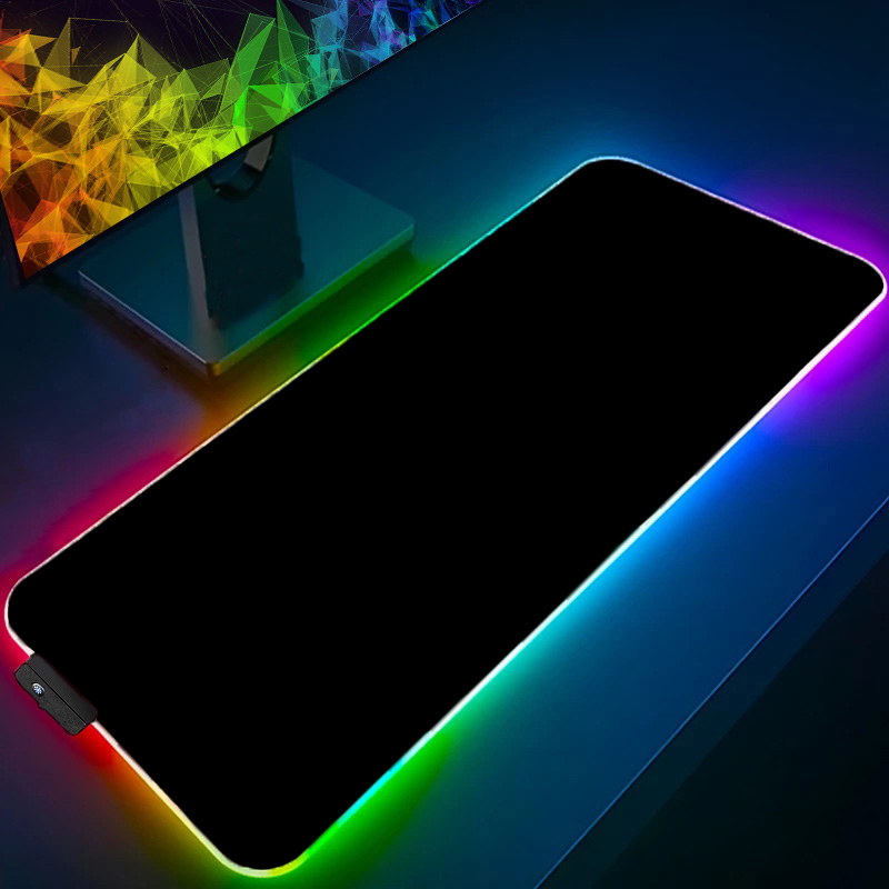 Desk Setup Rgb - Muismat met achtergrondverlichting S-effen kleur Gamer-bureaumat