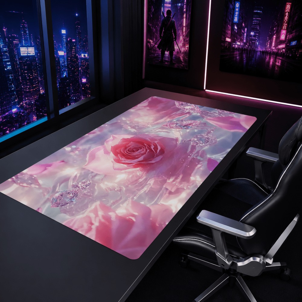 Origineel roze rozenwatermerk. - Desk Setup Simple recensie en prijs