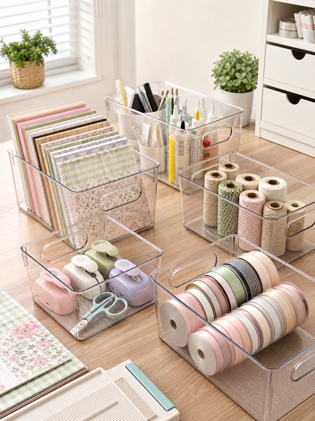 8-delige transparante opbergba - Desk Setup Organizer recensie en prijs