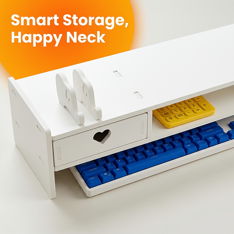 Minimalistische witte PVC-moni - Desk Setup Riser recensie en prijs