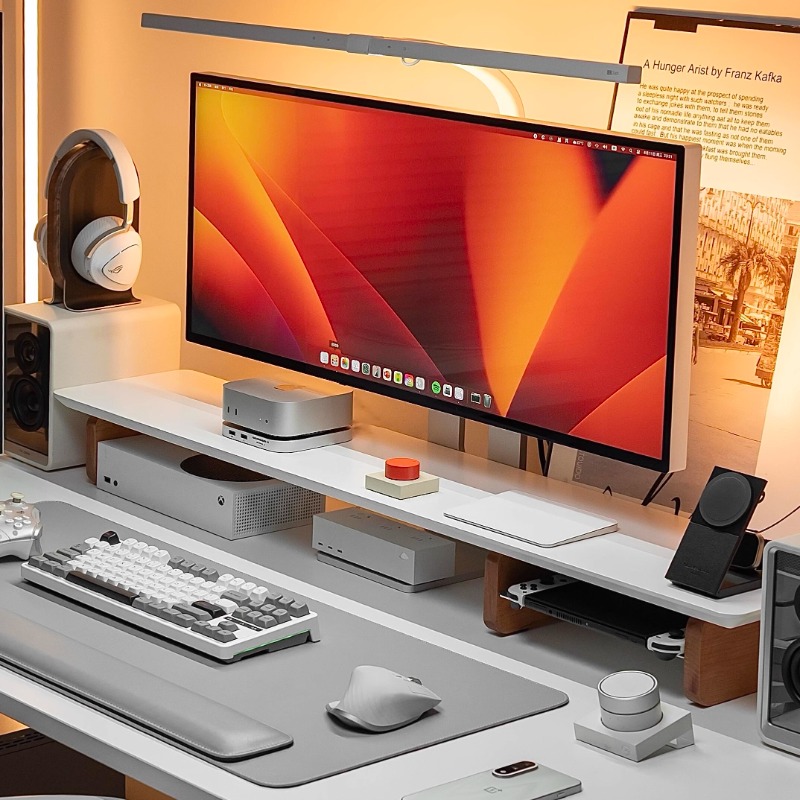 Moderne monitorverhoger, ergon - Desk Setup With Laptop And Monitor recensie en prijs