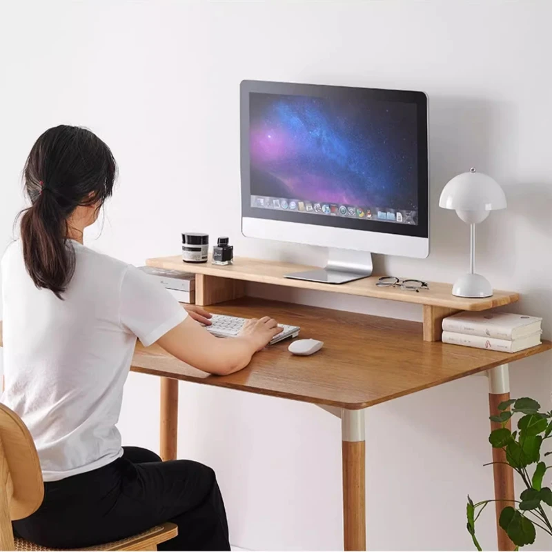 Houten monitorstandaard voor e - Desk Setup With Laptop And Monitor recensie en prijs