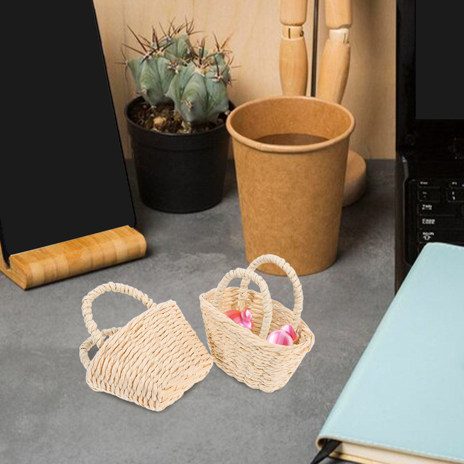 2 stuks mini raffia handvatman - Desk Setup Diy recensie en prijs