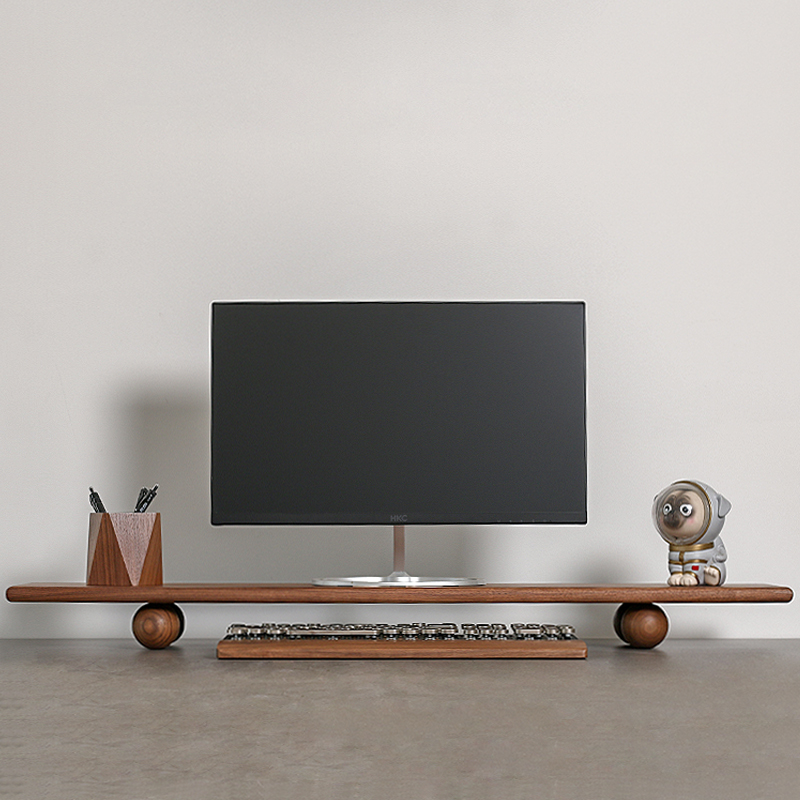 Massief Houten Monitor Riser L - Desk Setup With Laptop And Monitor recensie en prijs