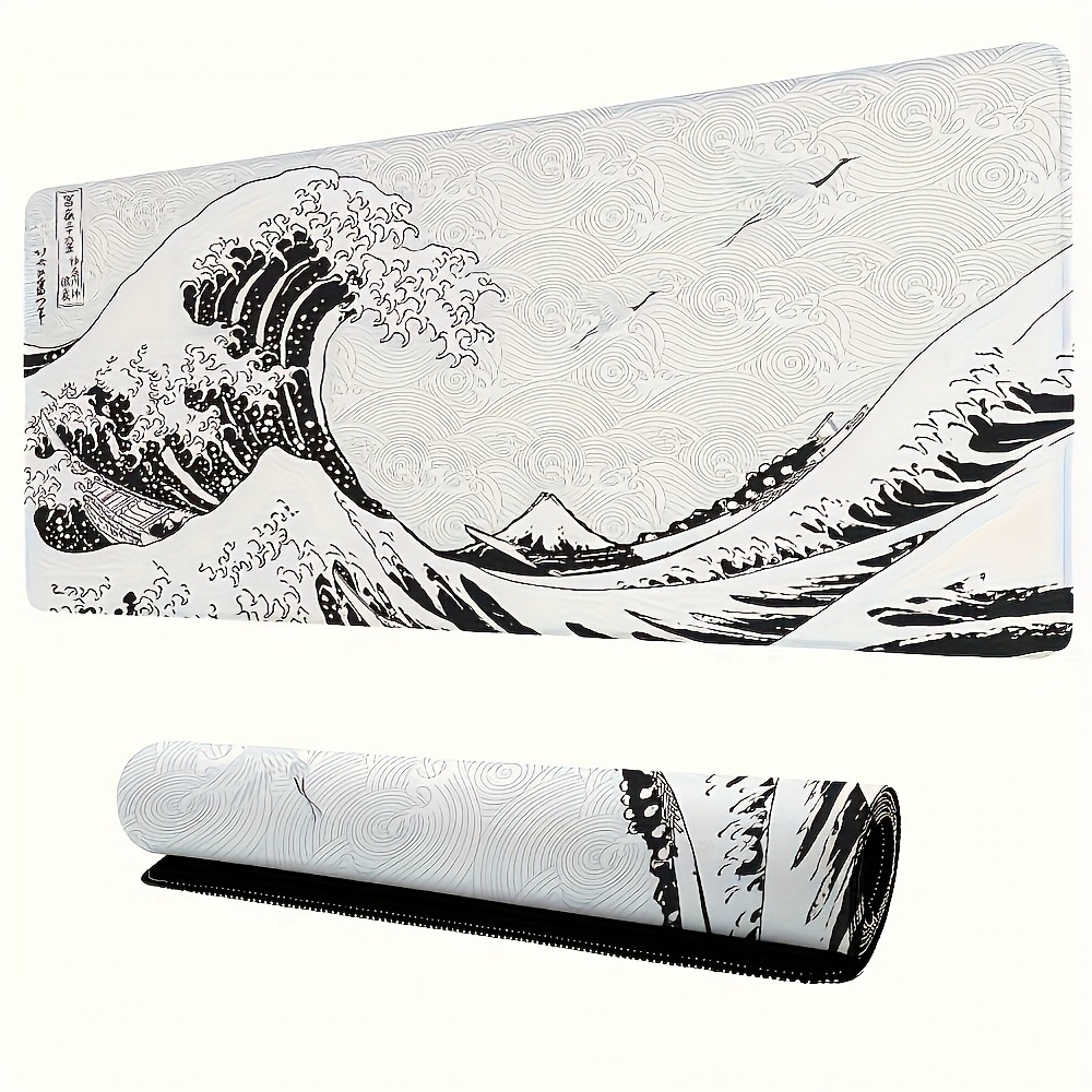 Zwart-witte Wave Art XXL burea - Desk Setup Simple recensie en prijs