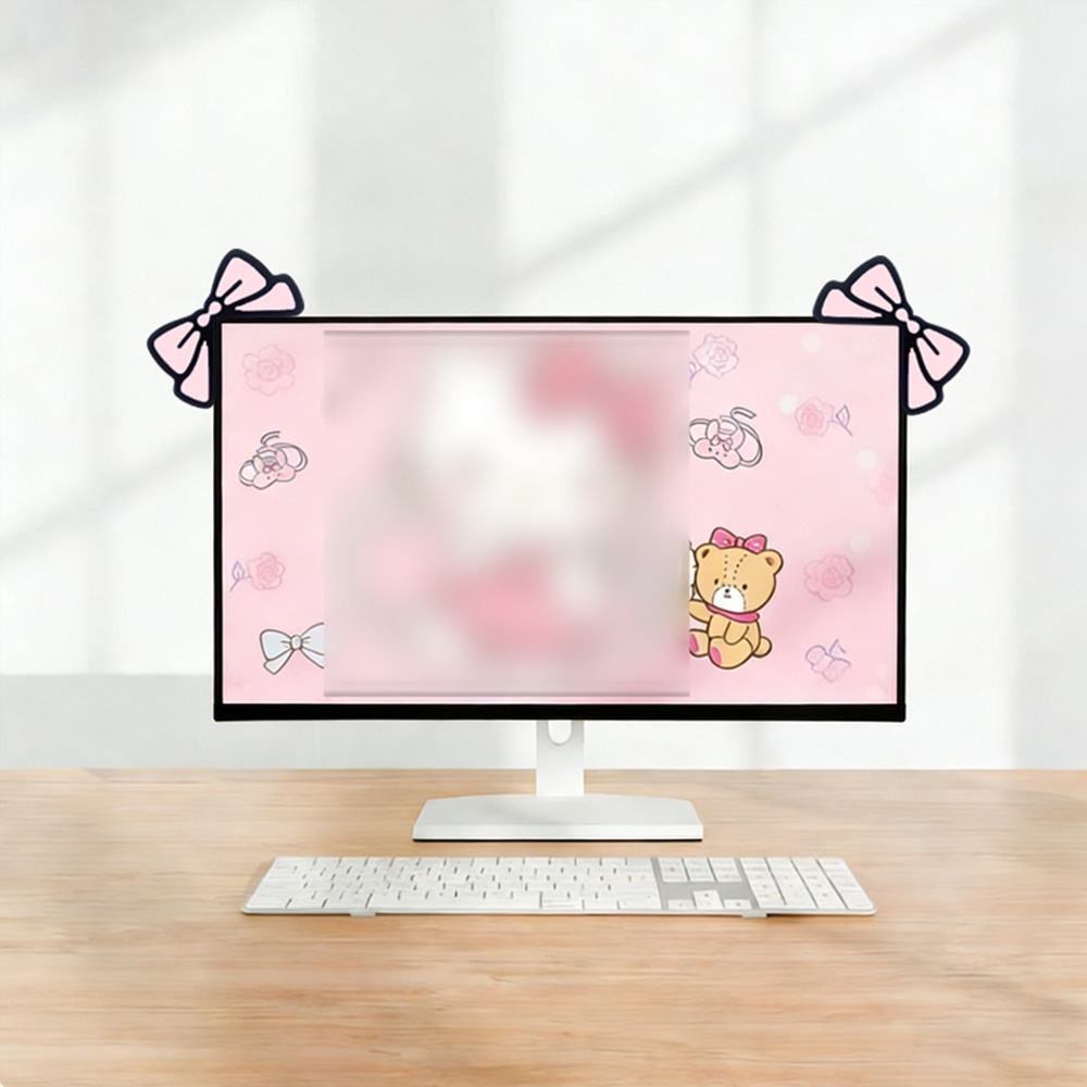 Schattige roze strik monitorde - Desk Setup With Laptop And Monitor recensie en prijs