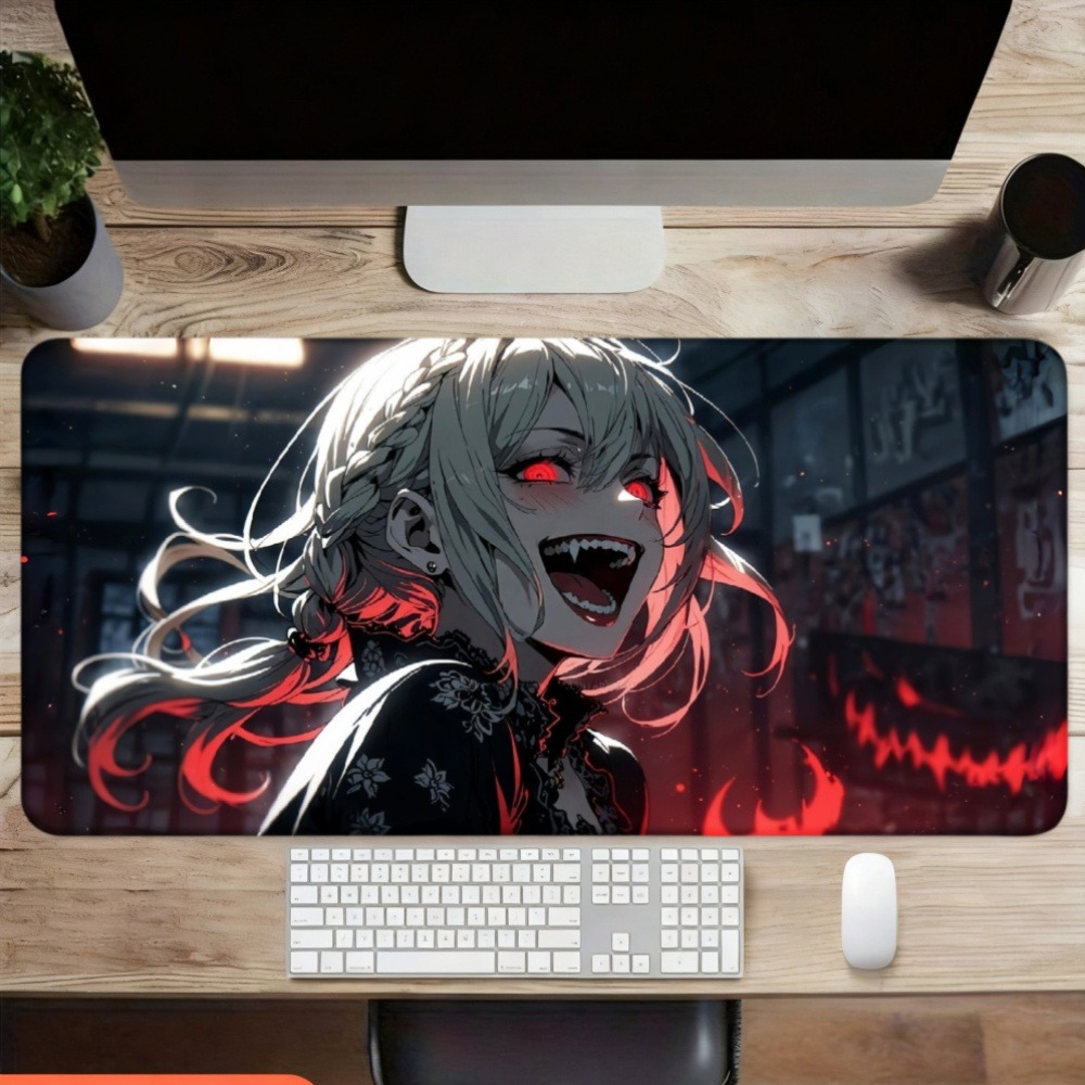 Een anime-meisje met rode vlam - Desk Setup Red recensie en prijs