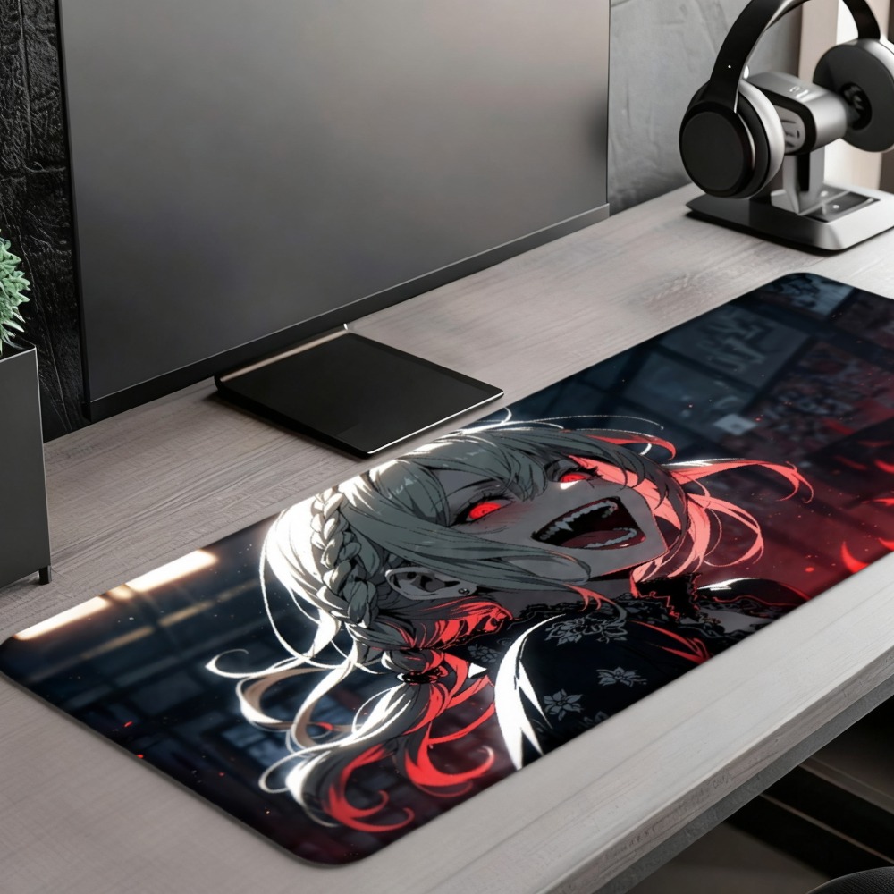 Een anime-meisje met rode vlam - Desk Setup Red recensie en prijs
