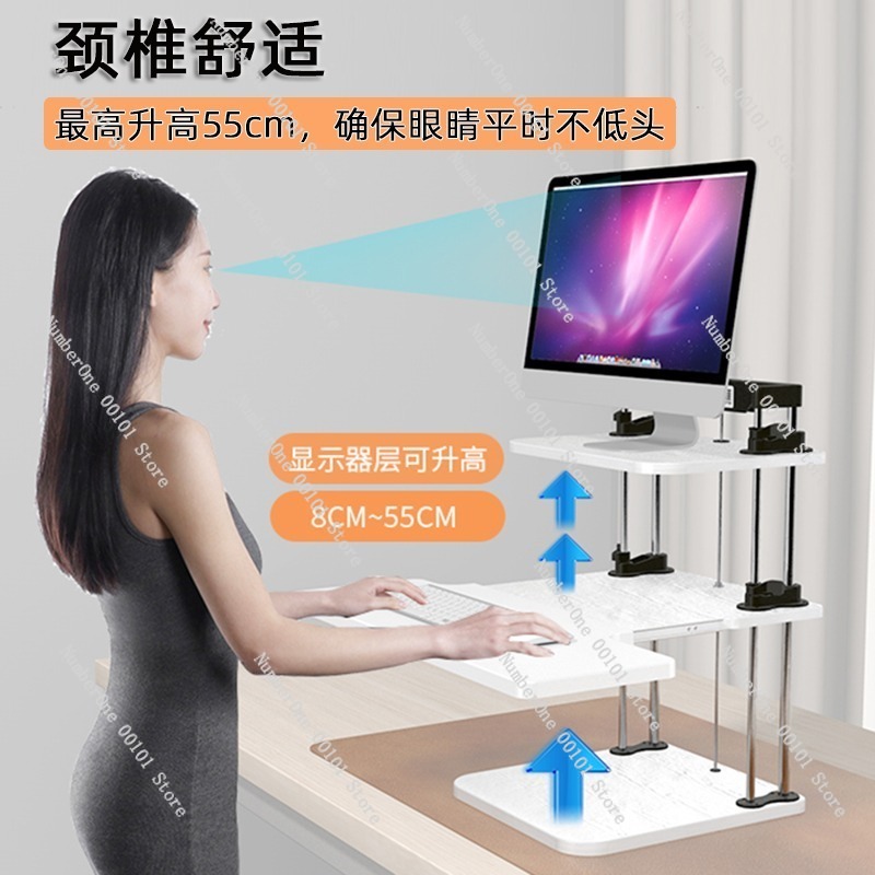 In hoogte verstelbare sta-bure - Desk Setup With Laptop And Monitor recensie en prijs