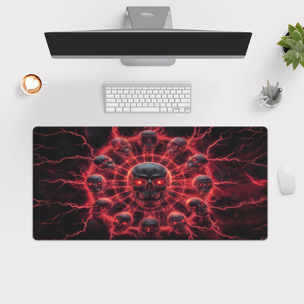 Gotische schedel pentagram gam - Desk Setup Red recensie en prijs