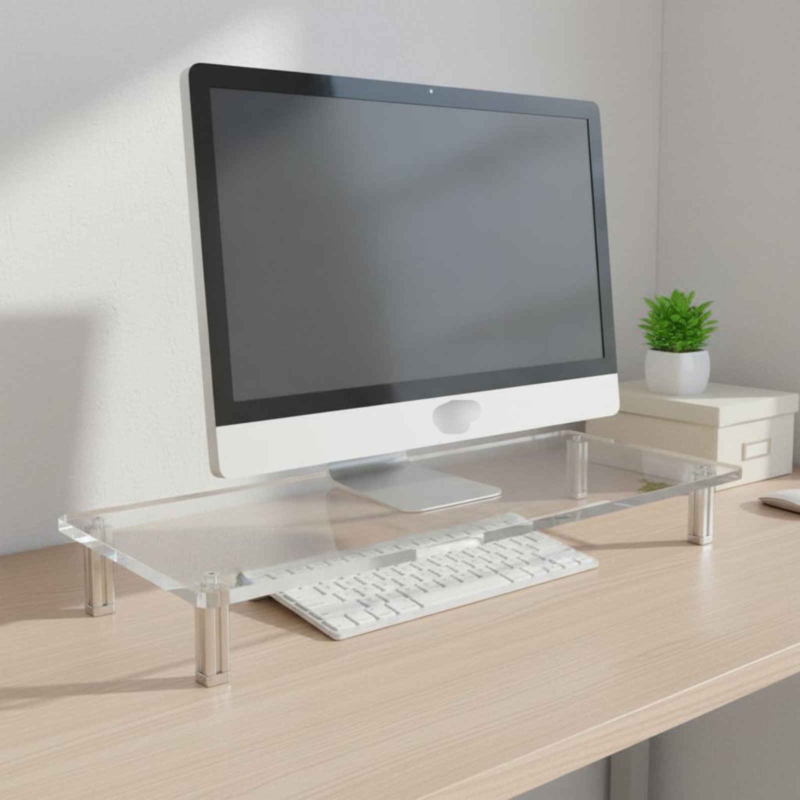 Acryl monitorstandaard, makkel - Desk Setup Organizer recensie en prijs