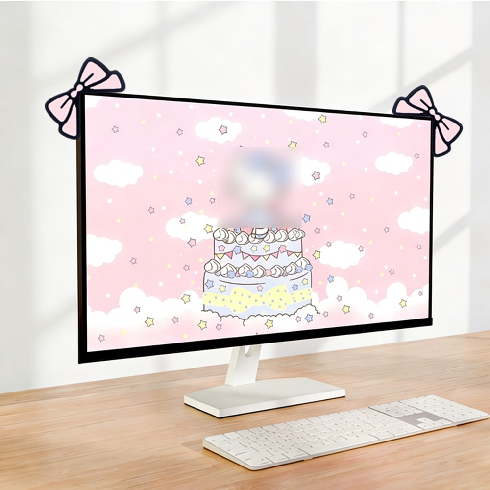 Schattige roze strik monitorde - Desk Setup With Laptop And Monitor recensie en prijs